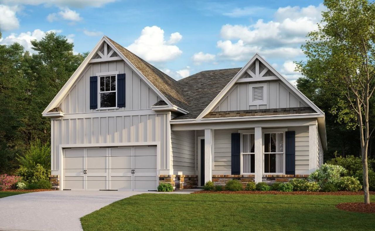 Representative exterior photo of a completed home built from the Chamblee by Artisan Built Communities in Stratford at NatureWalk, Dallas, GA (Image 2).