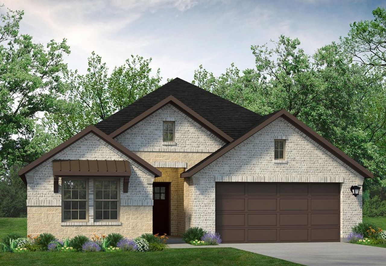 Representative exterior photo of a completed home built from the San Jacinto by UnionMain Homes in Brookville Estates, Forney, TX (Image 2).