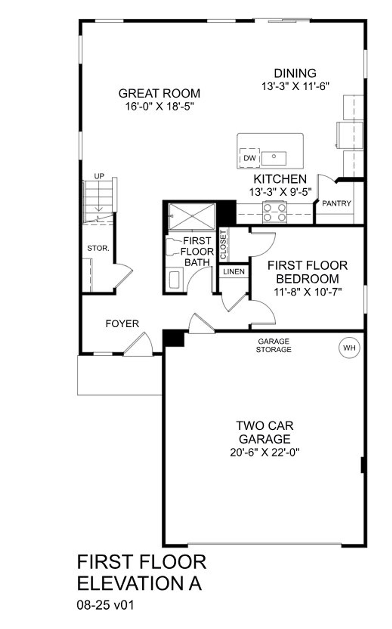 2D floor plan layout for the Woodford by Ryan Homes in Baxter Village, Piedmont, SC (Image 2). 2D floor plan layout for the Woodford by Ryan Homes in Baxter Village, Piedmont, SC (Image 2).