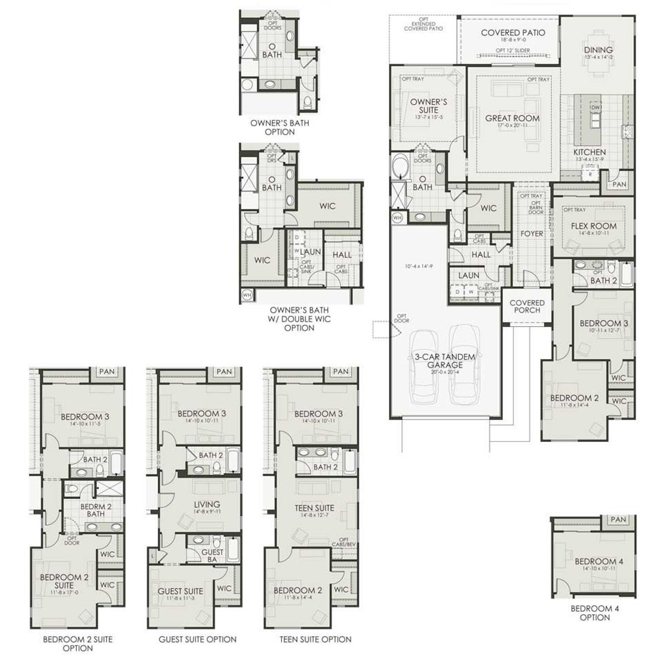 2D floor plan layout for the Plan 2305 by Homes by Towne in Laveen Vistas II, Phoenix, AZ (Image 2).