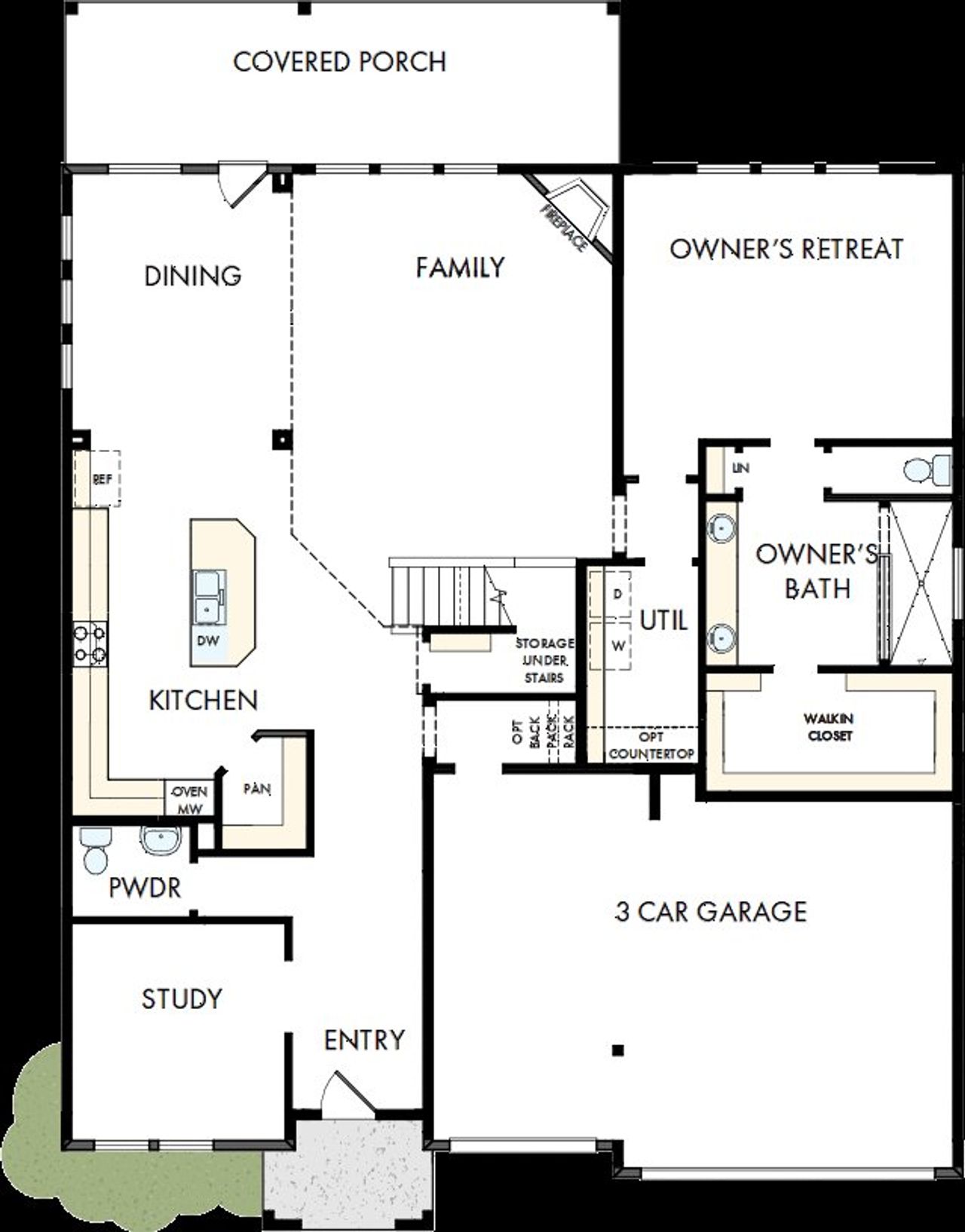 2D floor plan layout of this home in Davis Ranch 60', San Antonio, TX (Image 2).