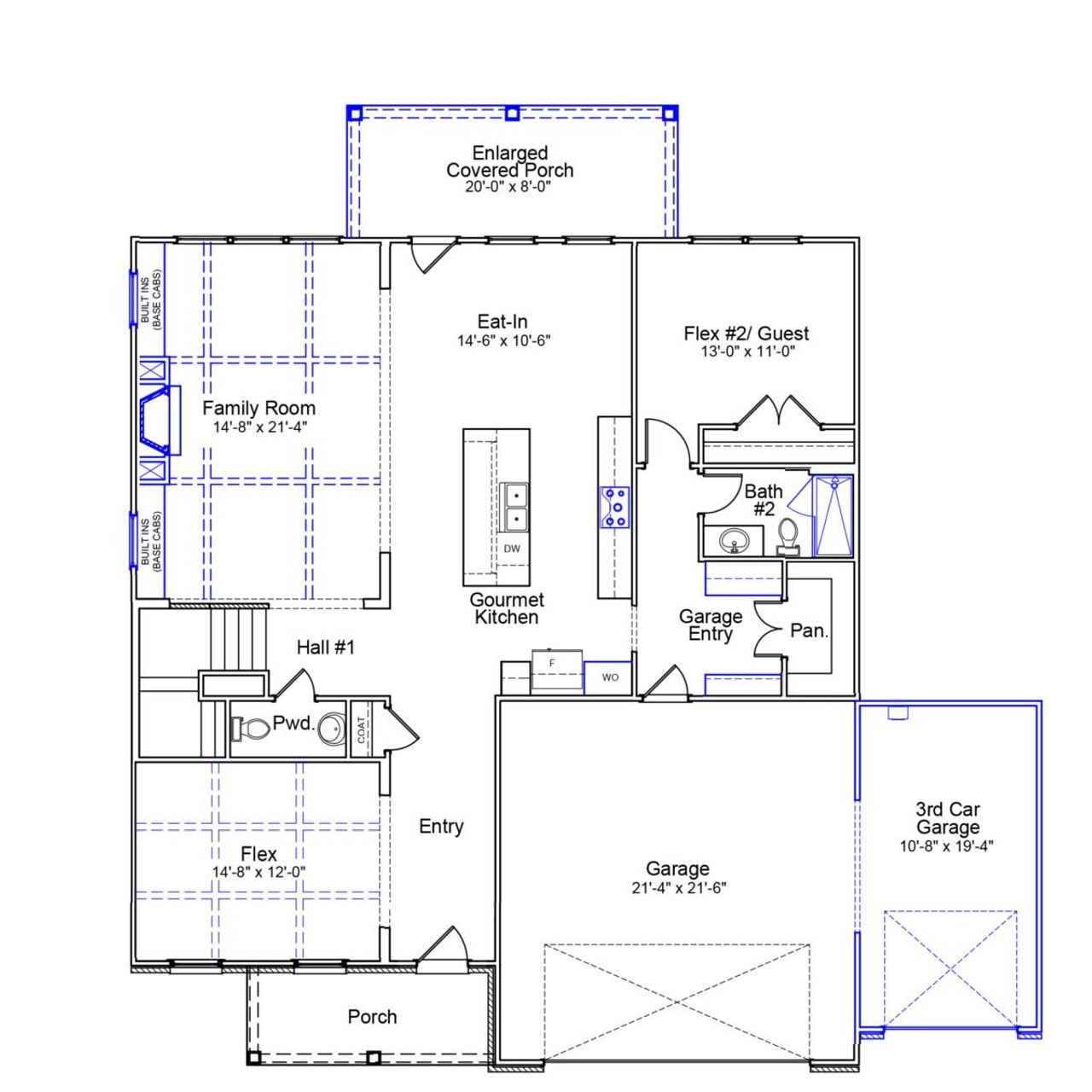 2D floor plan layout of this home in Lilah Grove, Summerfield, NC (Image 2).