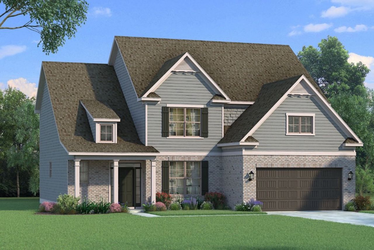 Representative exterior photo of a completed home built from the Albany by Ashland Homes in Oak Road, Snellville, GA (Image 2).