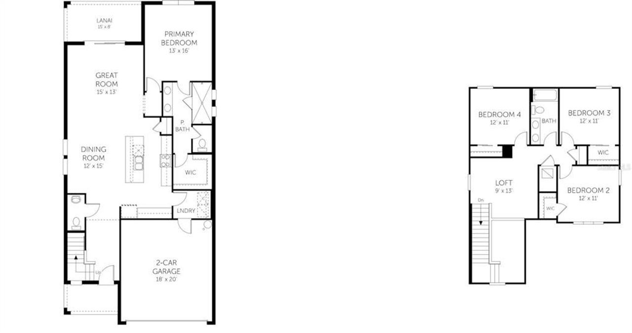 2D floor plan layout of this home in Creekside Run at Babcock Ranch, Punta Gorda, FL (Image 2).