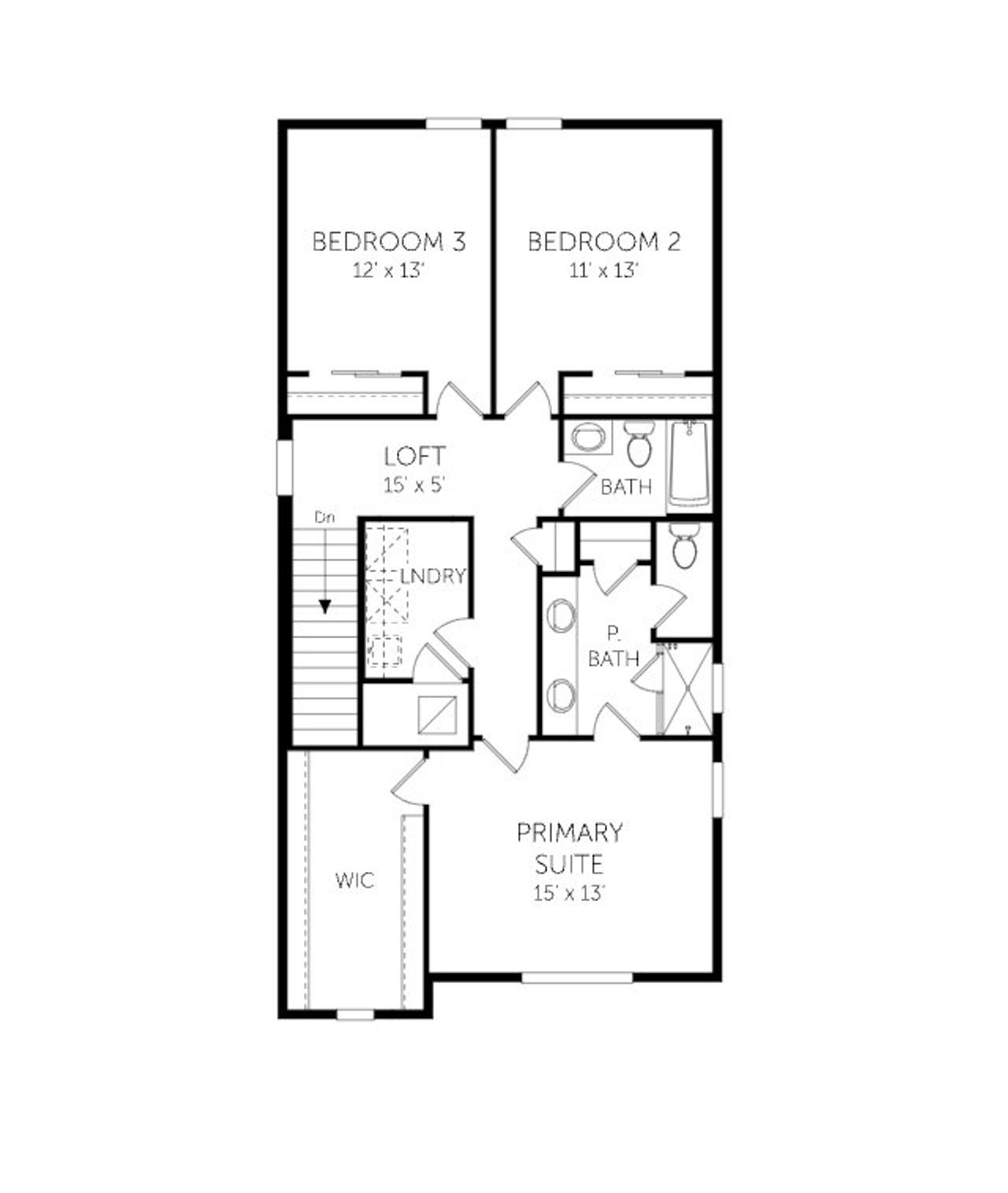 2D floor plan layout of this home in Serenade at Ovation, Winter Garden, FL (Image 2).