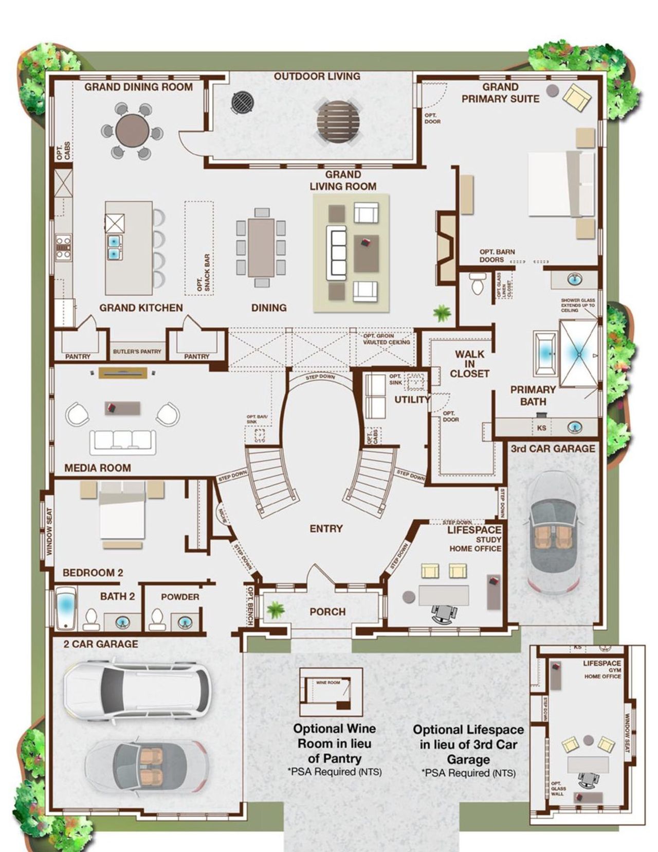 2D floor plan layout of this home in Grand Oaks, Celina, TX (Image 2).