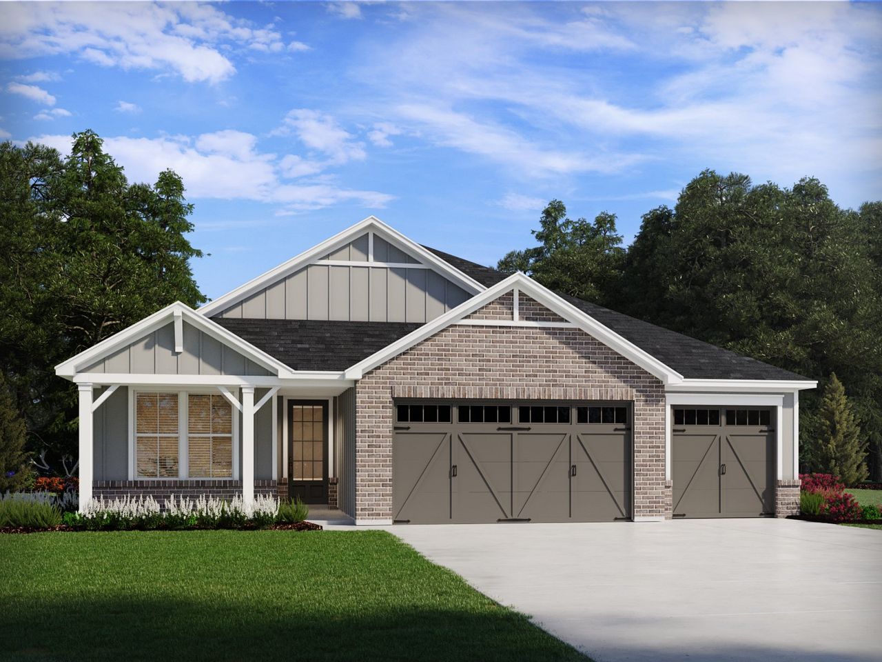 Representative exterior photo of a completed home built from the Foxwood by Meritage Homes in Vines at Mill Creek - Legacy Series, Braselton, GA (Image 2).