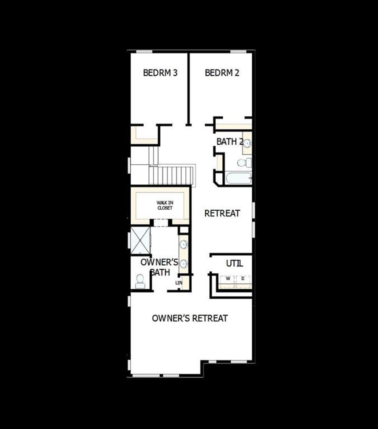 2D floor plan layout of this home in Painted Tree Woodland West – Cottages, McKinney, TX (Image 2).