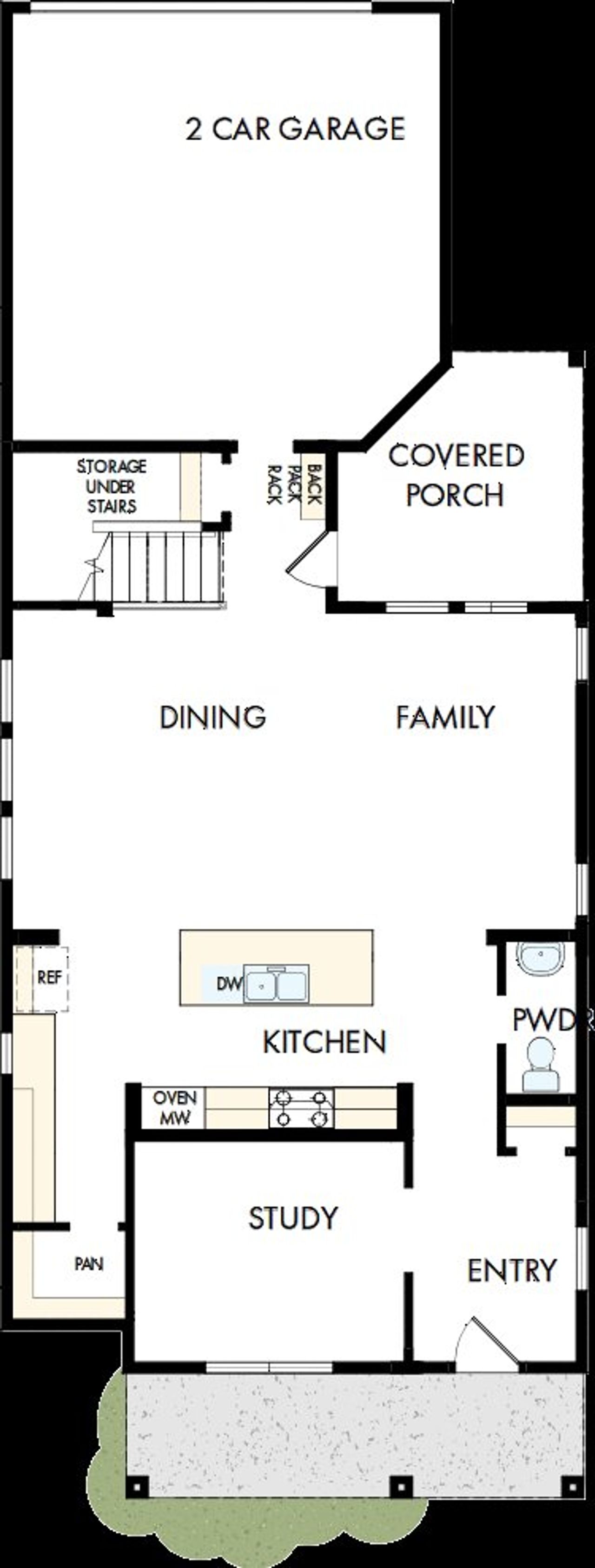 2D floor plan layout of this home in Whitley Preserve – Park Collection, Mint Hill, NC (Image 2).