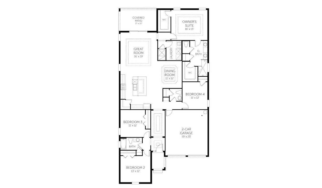 2D floor plan layout for the Anna Maria - 50' Homesites by Dream Finders Homes in Waterlin, St. Cloud, FL (Image 2).