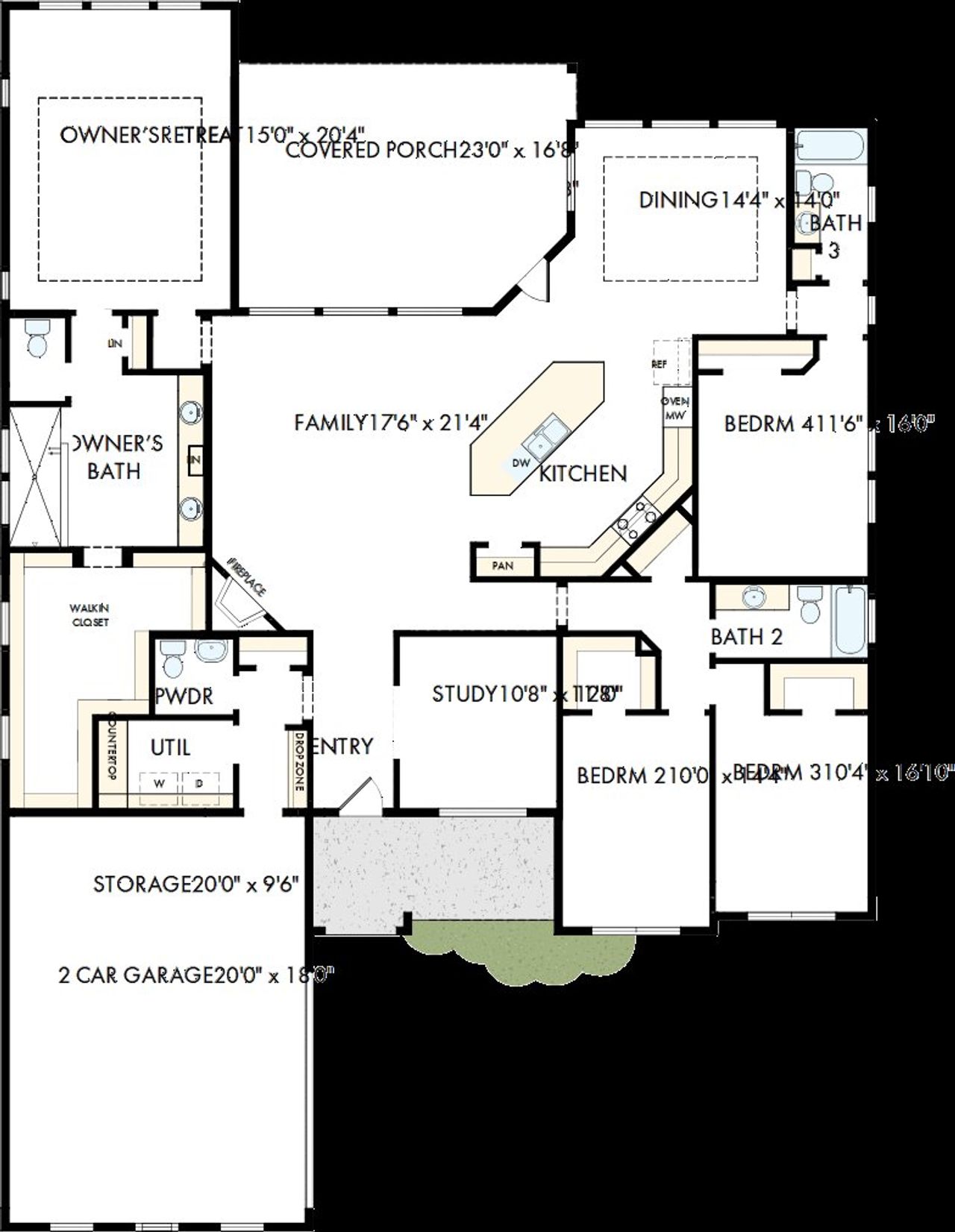 2D floor plan layout of this home in Terraces – Estates, Rockwall, TX (Image 2). 2D floor plan layout of this home in Terraces – Estates, Rockwall, TX (Image 2).