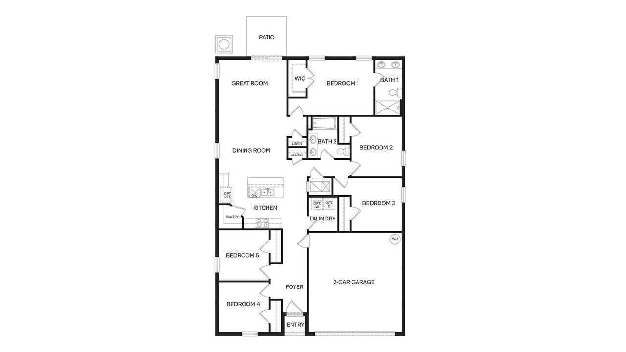 2D floor plan layout of this home in Boulevard Oaks, Lady Lake, FL (Image 2).