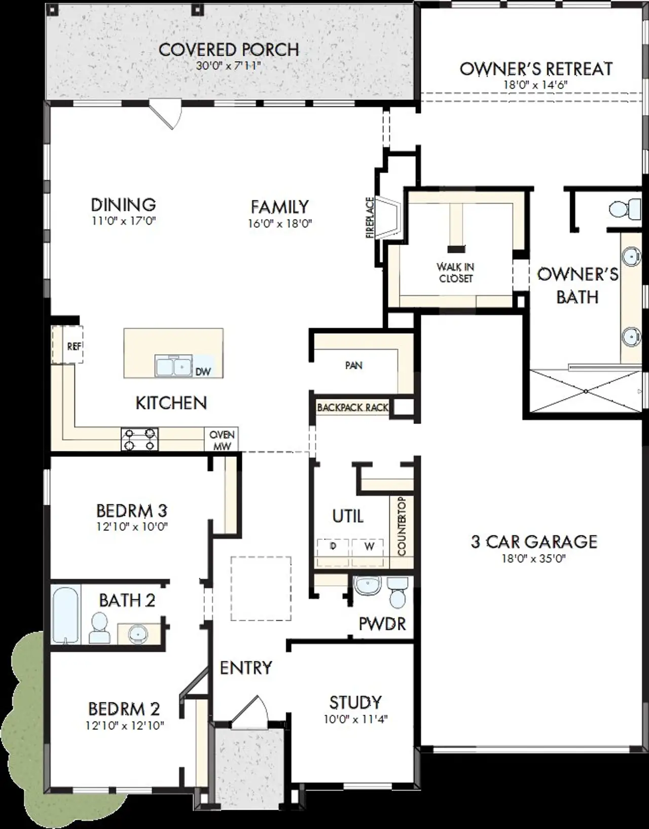 2D floor plan layout of this home in Redden Farms - Executive Series, Midlothian, TX (Image 2).