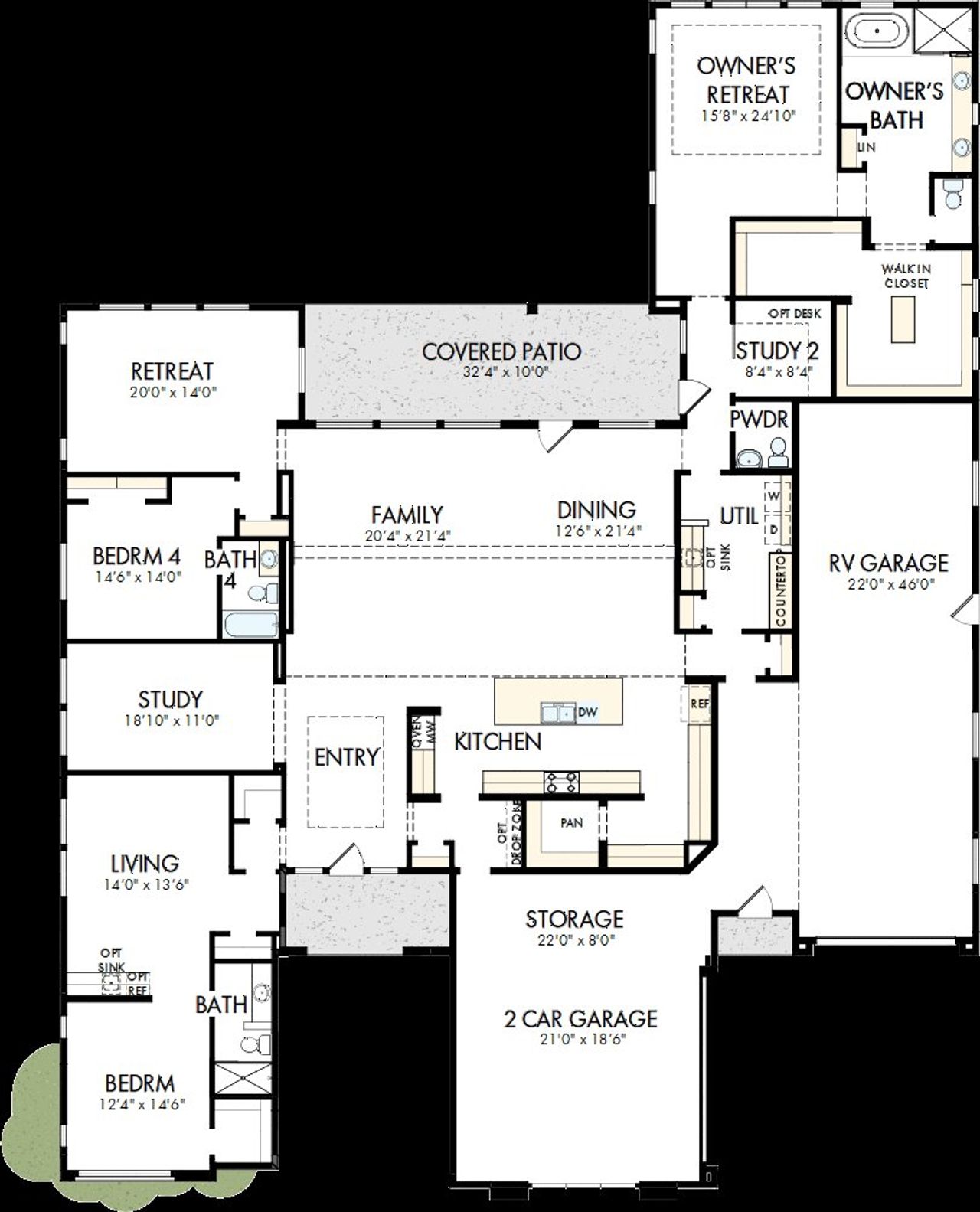2D floor plan layout of this home in Tierra at Legado West, Queen Creek, AZ (Image 2).