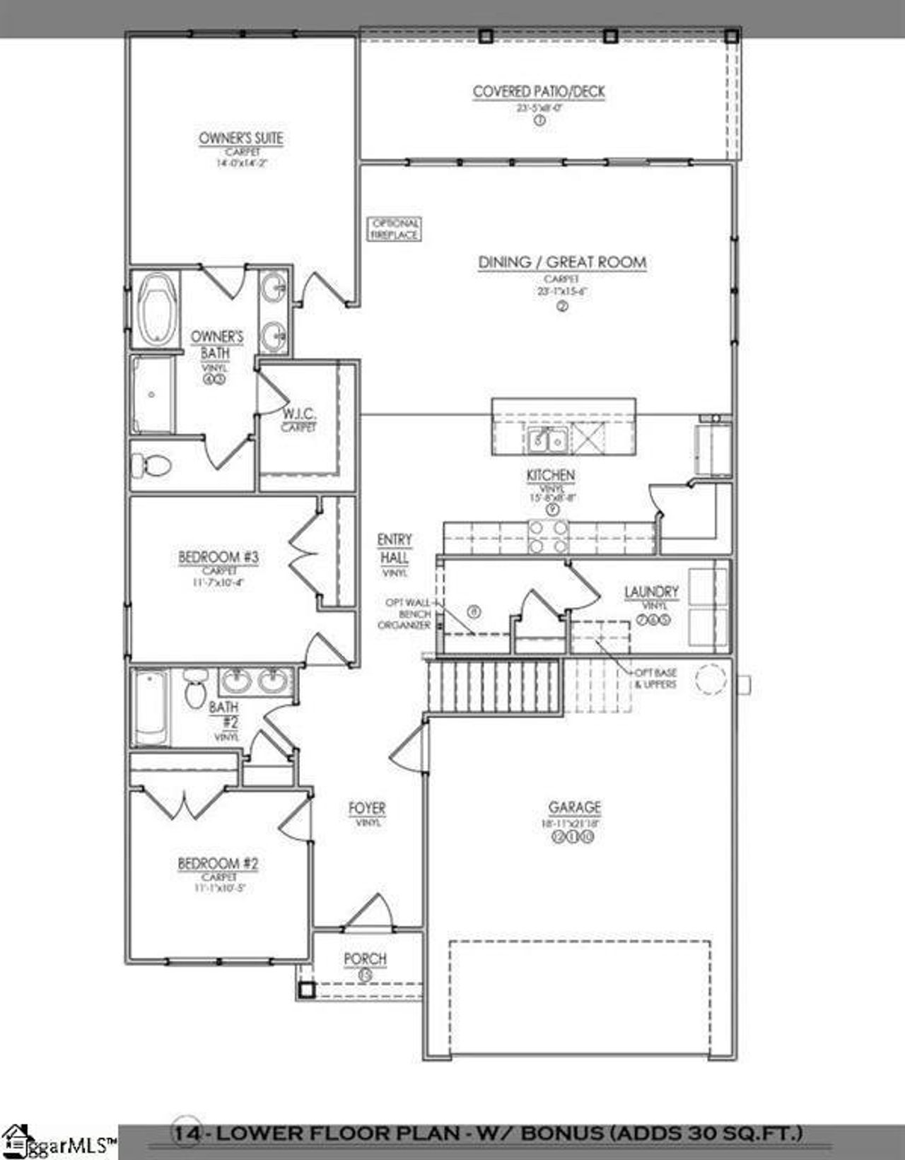 2D floor plan layout of this home in Springwood Grove, Central, SC (Image 2).