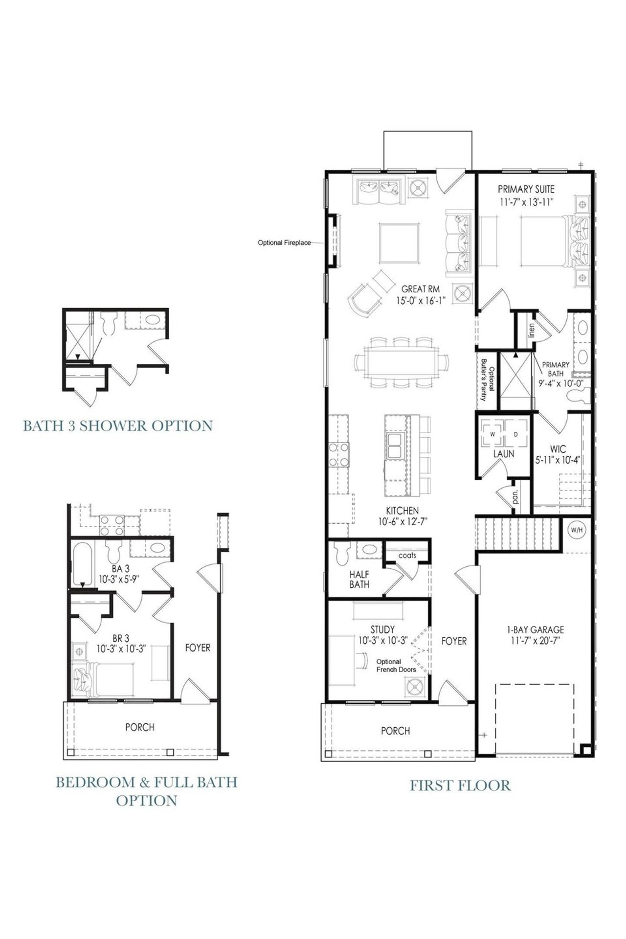2D floor plan layout for the The Hawthorne by Windsong Properties in Harmony Walk, Cartersville, GA (Image 2). 2D floor plan layout for the The Hawthorne by Windsong Properties in Harmony Walk, Cartersville, GA (Image 2).