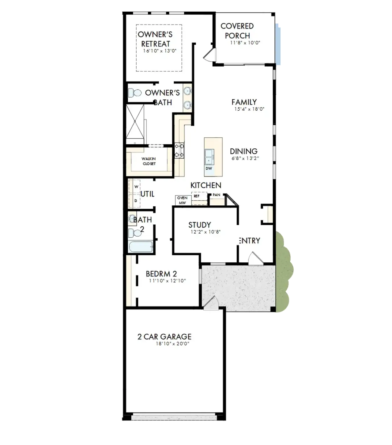 2D floor plan layout of this home in Encore at Chatham Park – Villa Series, Pittsboro, NC (Image 2). 2D floor plan layout of this home in Encore at Chatham Park – Villa Series, Pittsboro, NC (Image 2).