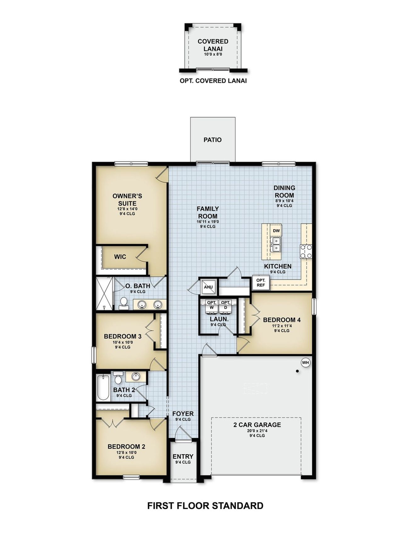 2D floor plan layout of this home in Mirror Lake Village, Fruitland Park, FL (Image 2).