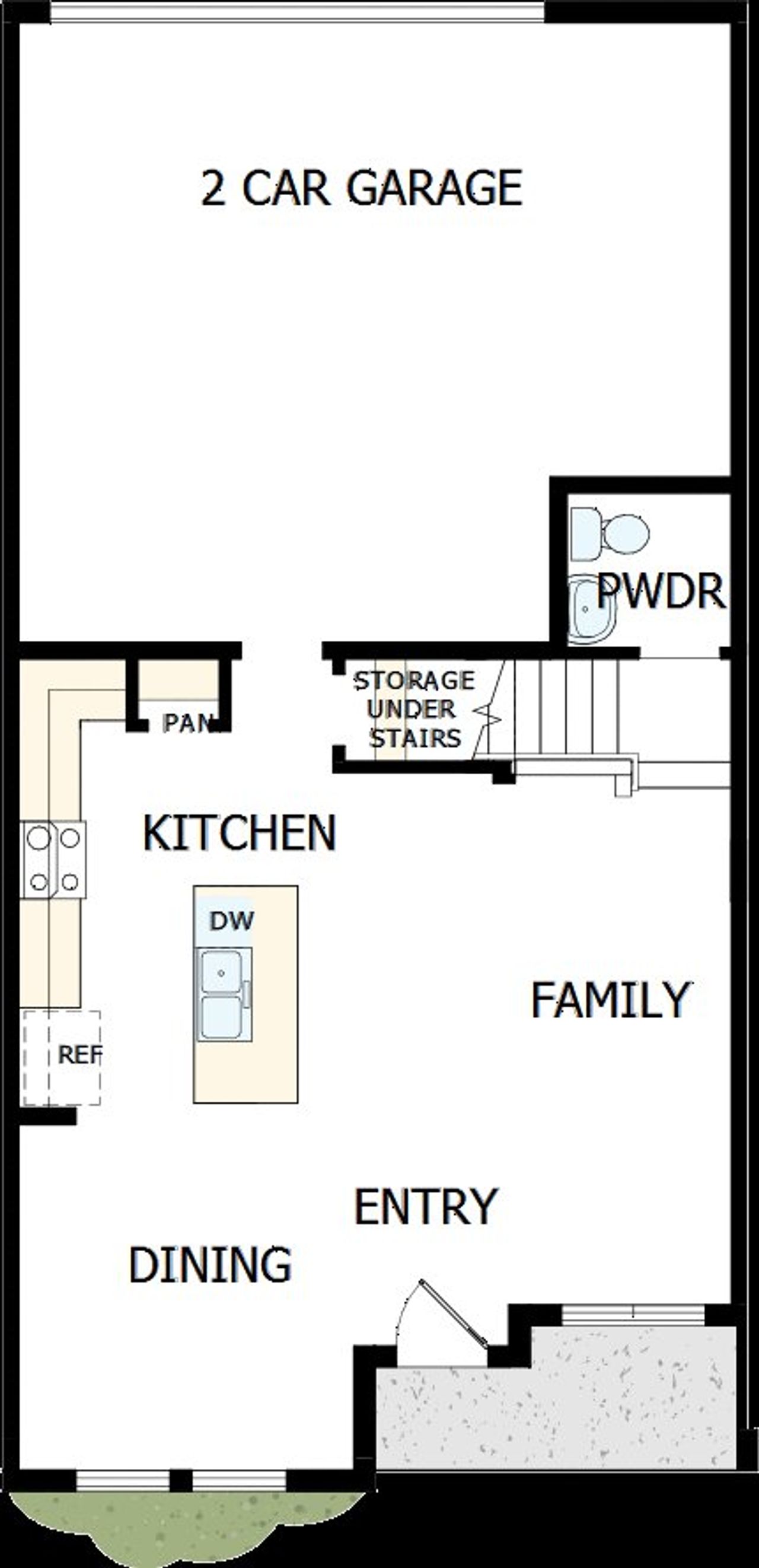 2D floor plan layout of this home in Emerald Landing at Waterside at Lakewood Ranch – Towns, Sarasota, FL (Image 2).
