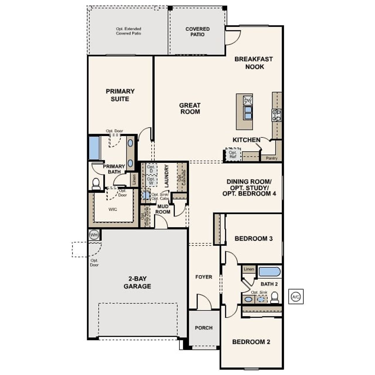2D floor plan layout for the Erie by Century Communities in North Copper Canyon, Surprise, AZ (Image 2). 2D floor plan layout for the Erie by Century Communities in North Copper Canyon, Surprise, AZ (Image 2).
