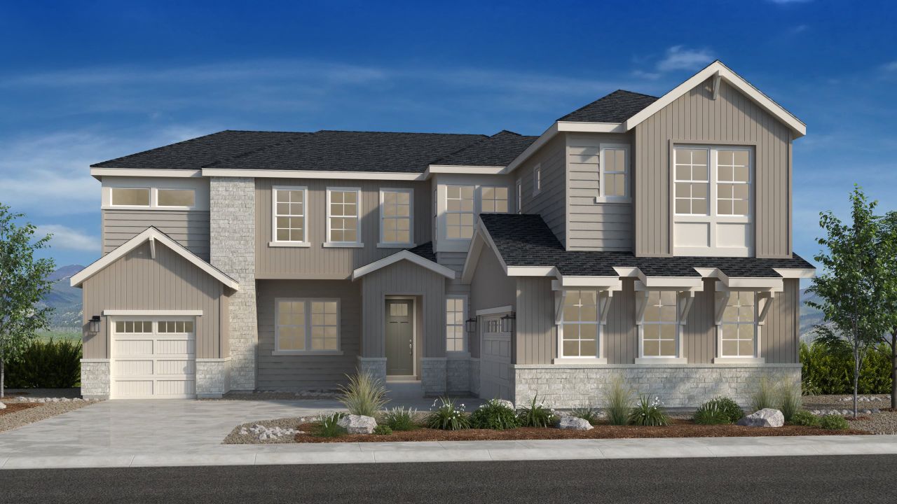 Representative exterior photo of a completed home built from the Aspenwood by Taylor Morrison in Macanta, Castle Rock, CO (Image 2). Representative exterior photo of a completed home built from the Aspenwood by Taylor Morrison in Macanta, Castle Rock, CO (Image 2).