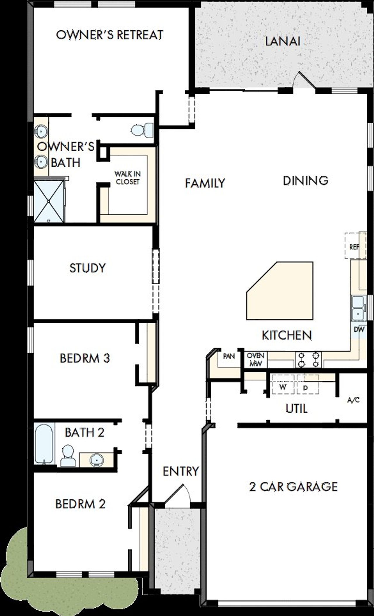 2D floor plan layout of this home in Waterset Classic Series, Apollo Beach, FL (Image 2).