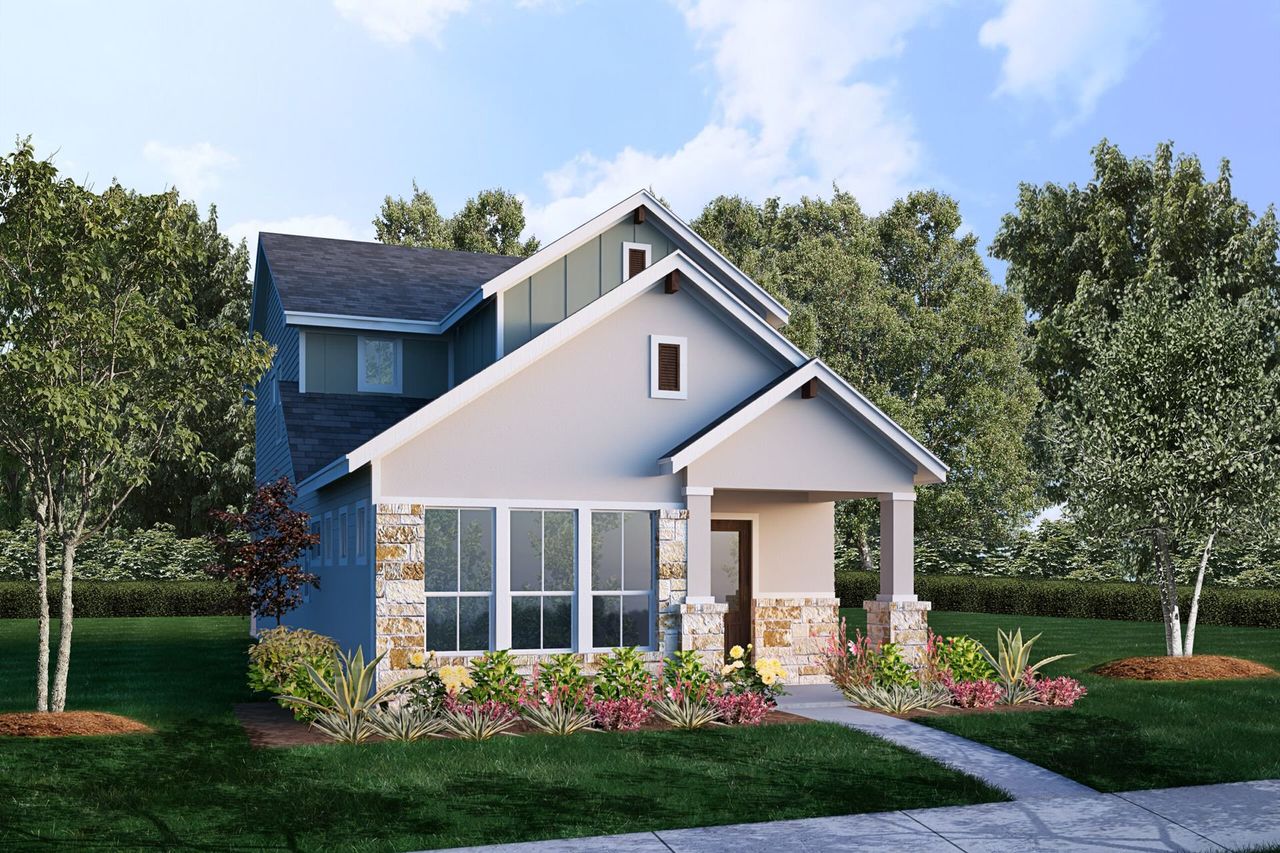 Representative exterior photo of a completed home built from the 1656 by Wes Peoples Homes in Town Creek, New Braunfels, TX (Image 2).