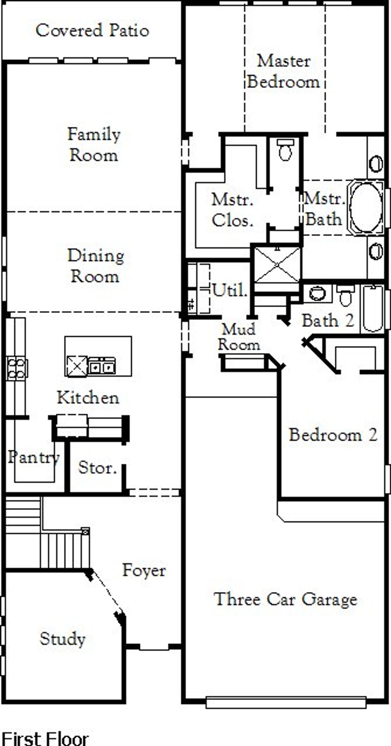 2D floor plan layout of this home in Painted Tree, McKinney, TX (Image 2).