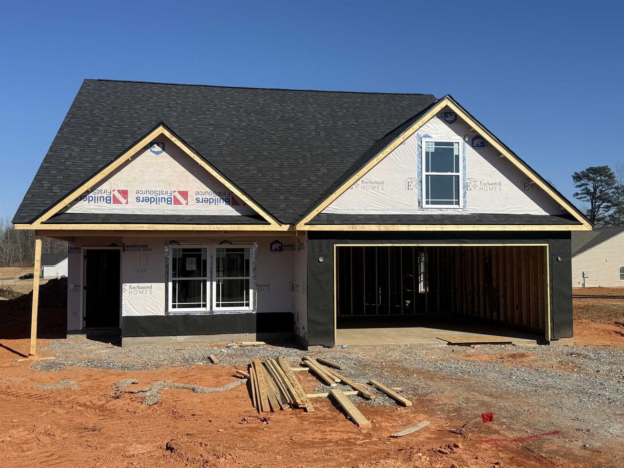 In-progress construction of a new home in Mills Gin, Campobello, SC (Image 2).