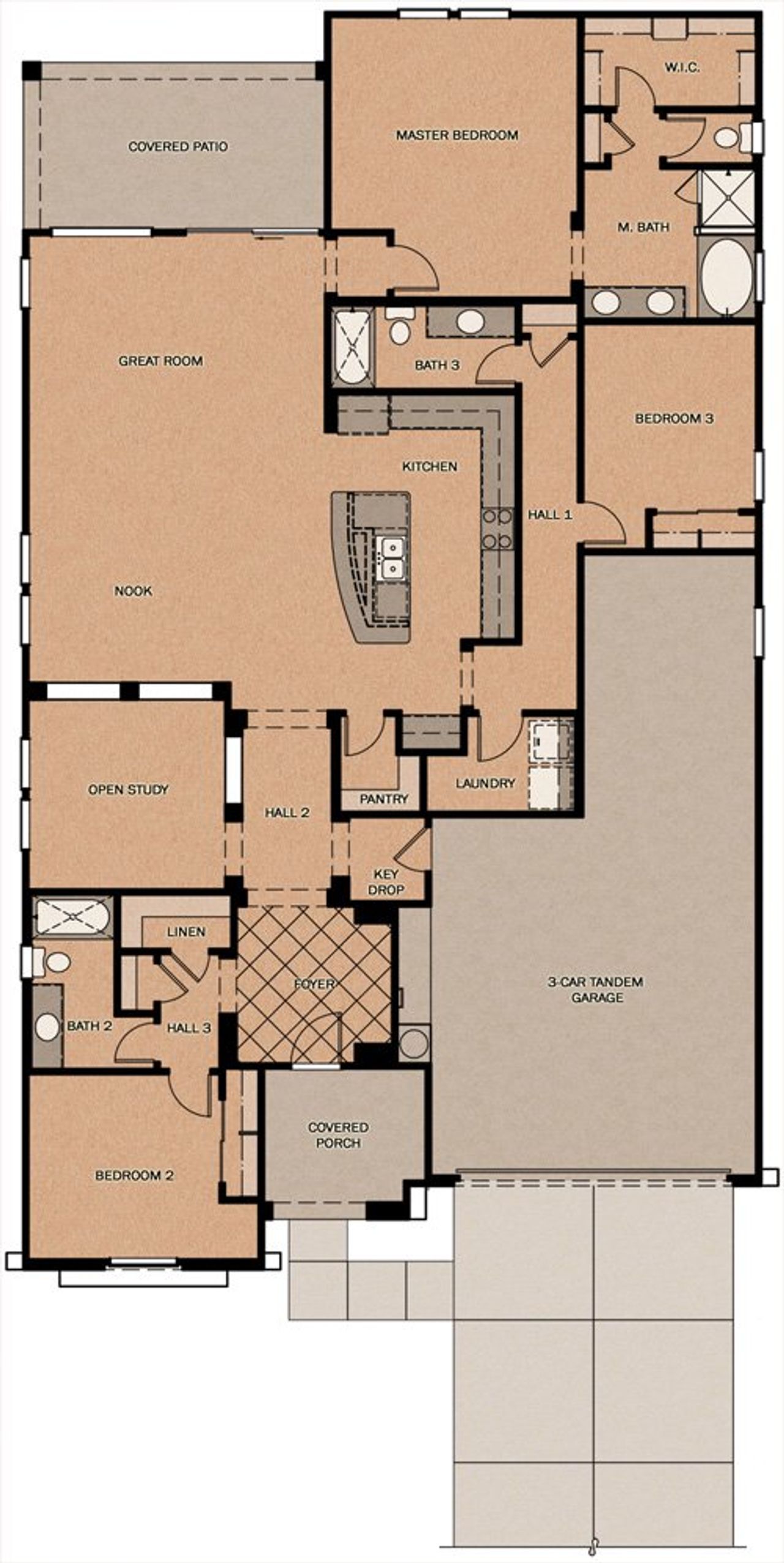 2D floor plan layout of this home in North Shore at Promenade, Queen Creek, AZ (Image 2).