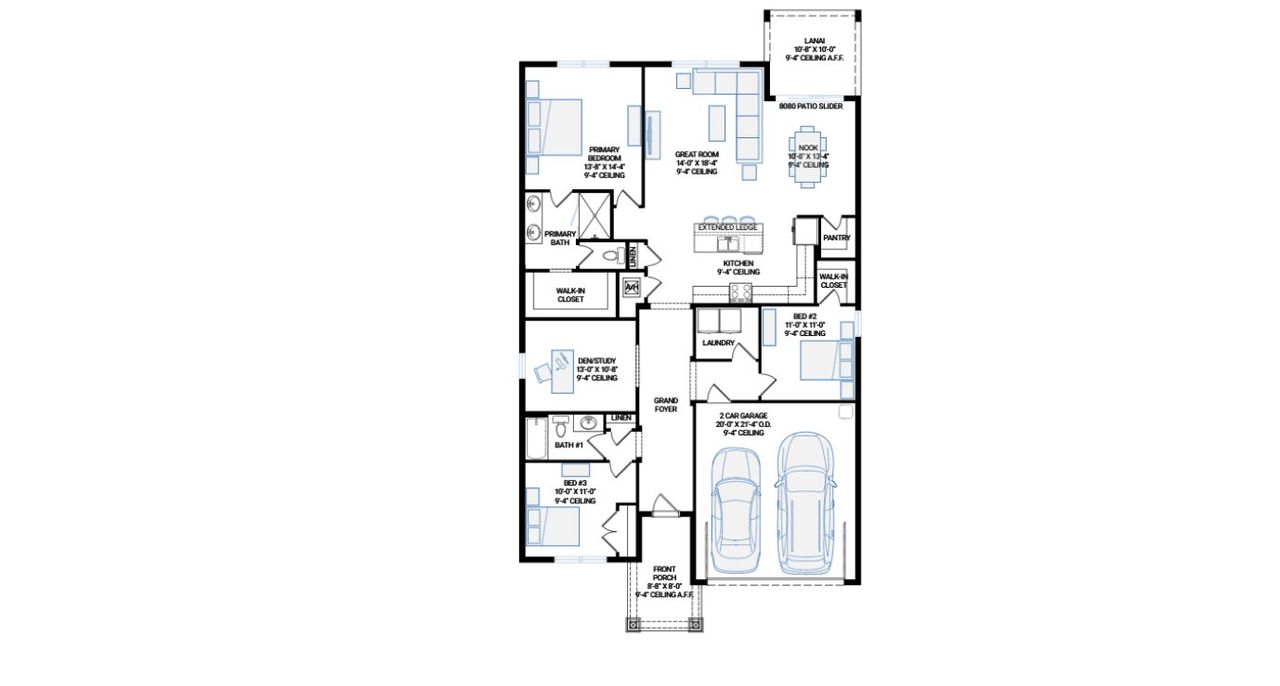 2D floor plan layout for the Lido by Cardel Homes in Seaflower, Bradenton, FL (Image 2). 2D floor plan layout for the Lido by Cardel Homes in Seaflower, Bradenton, FL (Image 2).