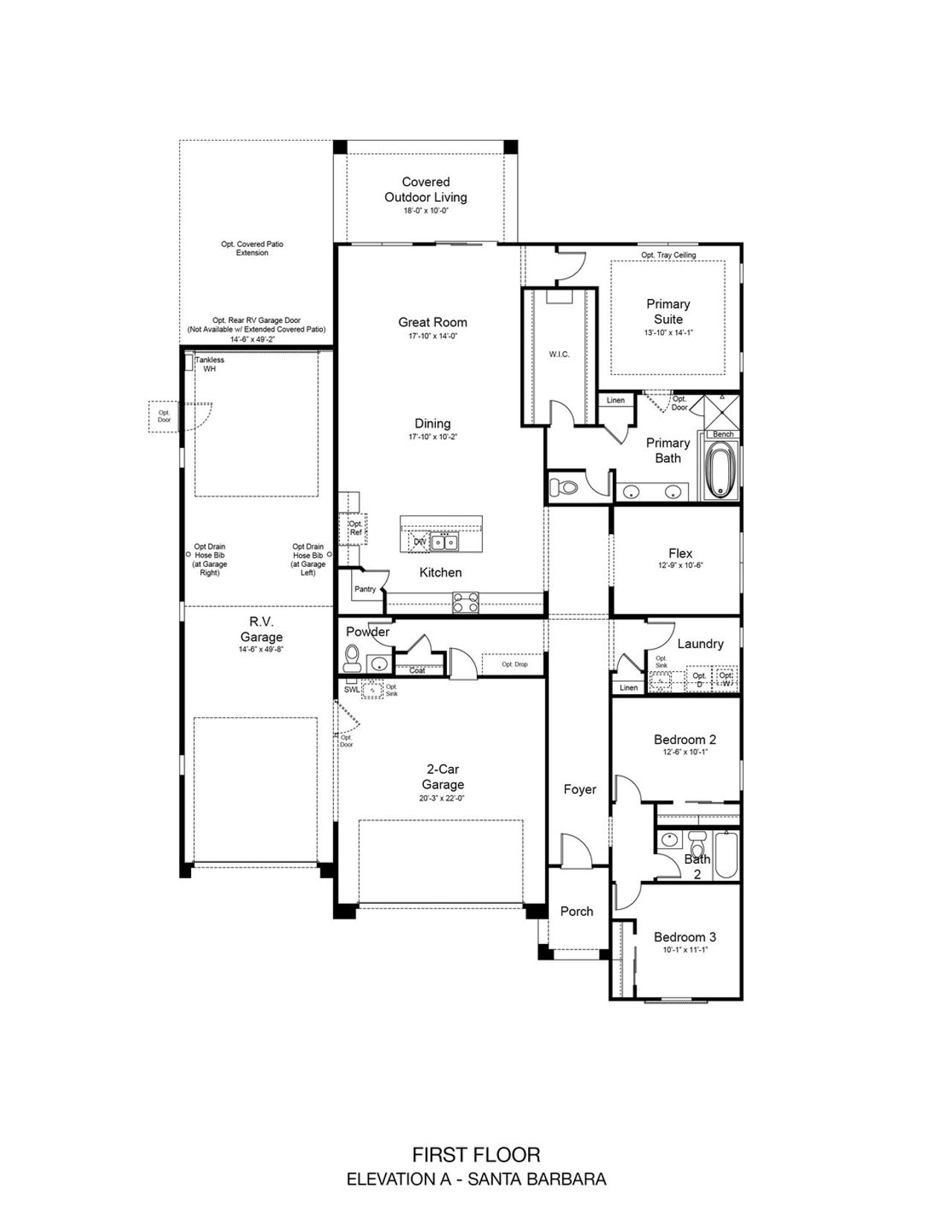 2D floor plan layout of this home in Combs Ranch, San Tan Valley, AZ (Image 2).
