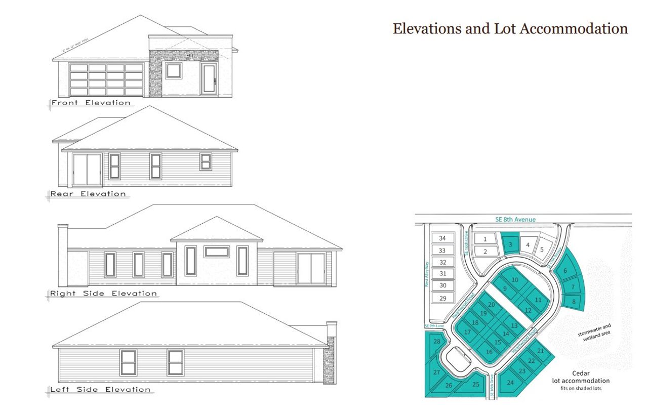 2D floor plan layout for the Cedar by Elevated Design & Construction in Heartwood, Gainesville, FL (Image 2).