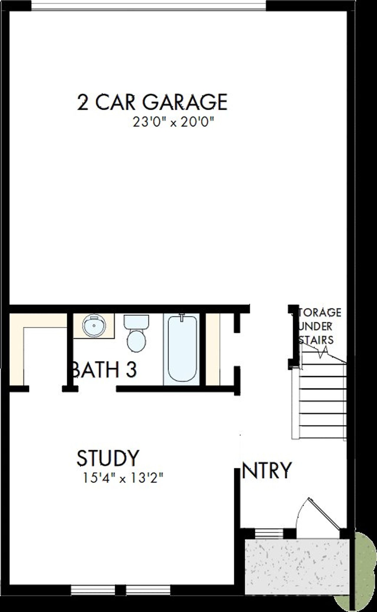 2D floor plan layout of this home in Emerald Landing at Waterside at Lakewood Ranch – City Homes, Sarasota, FL (Image 2).