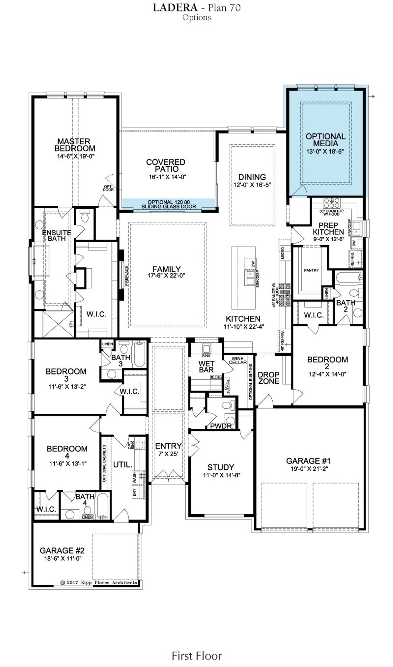2D floor plan layout for the Ladera by Landon Homes in Fields - Brookside North, Frisco, TX (Image 2). 2D floor plan layout for the Ladera by Landon Homes in Fields - Brookside North, Frisco, TX (Image 2).