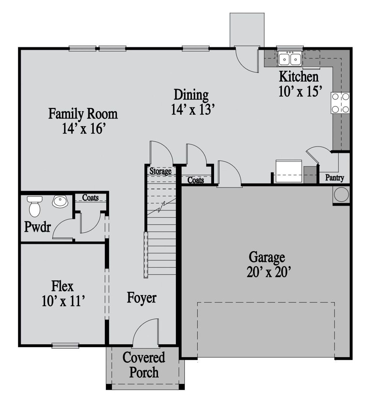 2D floor plan layout of this home in Maddox Landing, Hoschton, GA (Image 2).