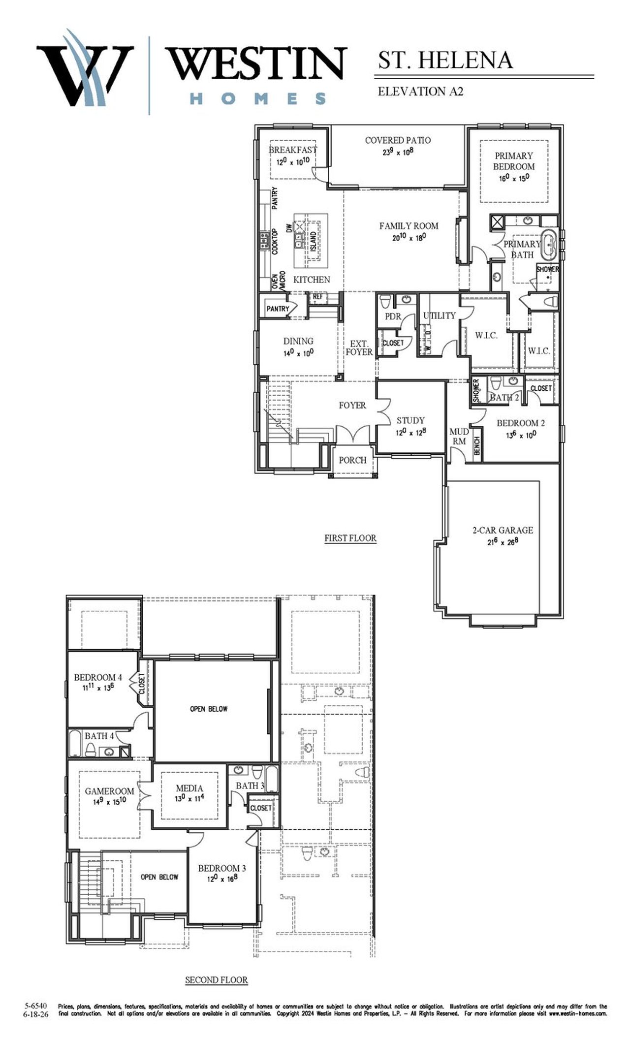 2D floor plan layout of this home in ARTAVIA®, Conroe, TX (Image 2).