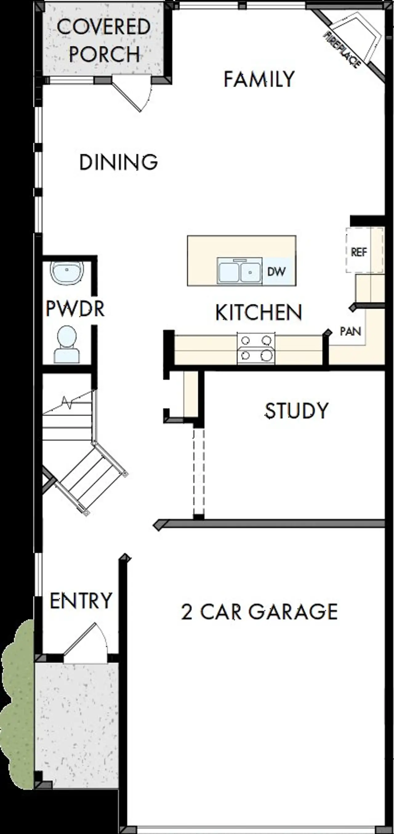 2D floor plan layout of this home in Trails at Waterside - Garden Series, Fort Worth, TX (Image 2).