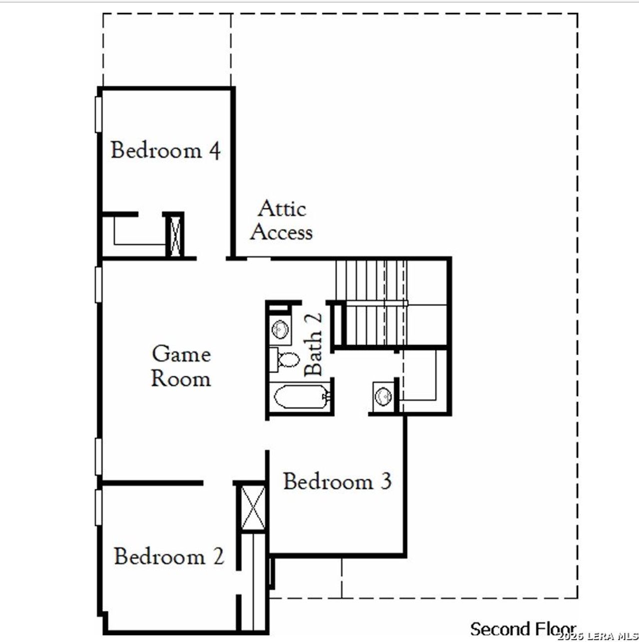 2D floor plan layout of this home in Garden Grove, San Antonio, TX (Image 2).