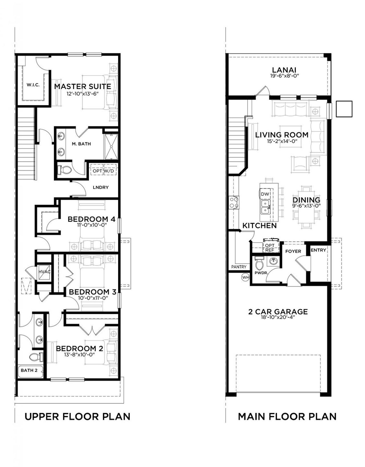 2D floor plan layout for the Tulum by Casa Fresca Homes in Pasadena Woods, Dade City, FL (Image 2).