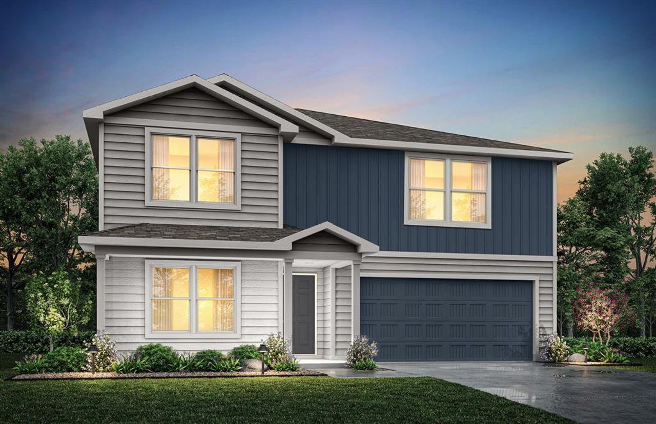 Front exterior of a new home in Villages of Mayfield, Cleburne, TX, highlighting curb appeal (Image 2).