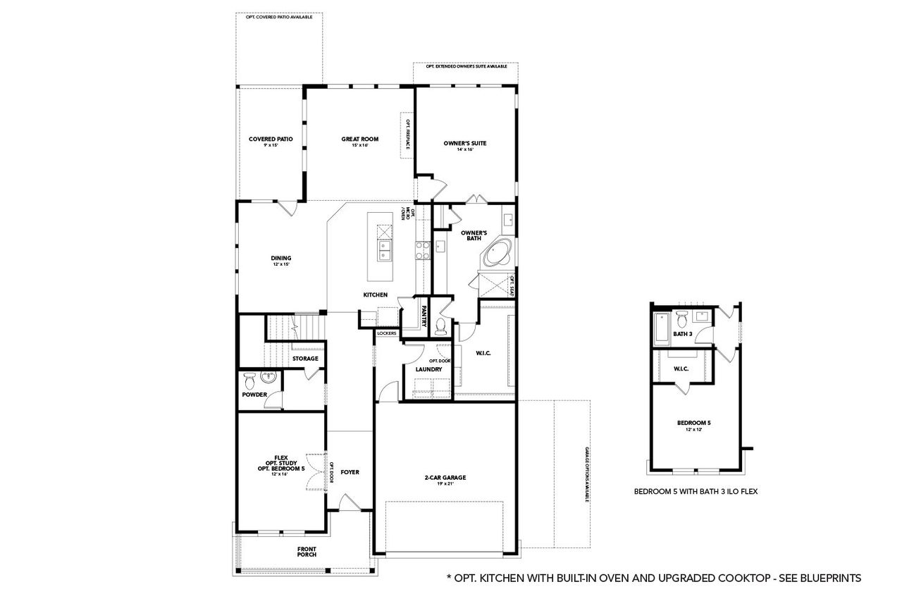 2D floor plan layout of this home in Wildflower Ranch, Fort Worth, TX (Image 2).