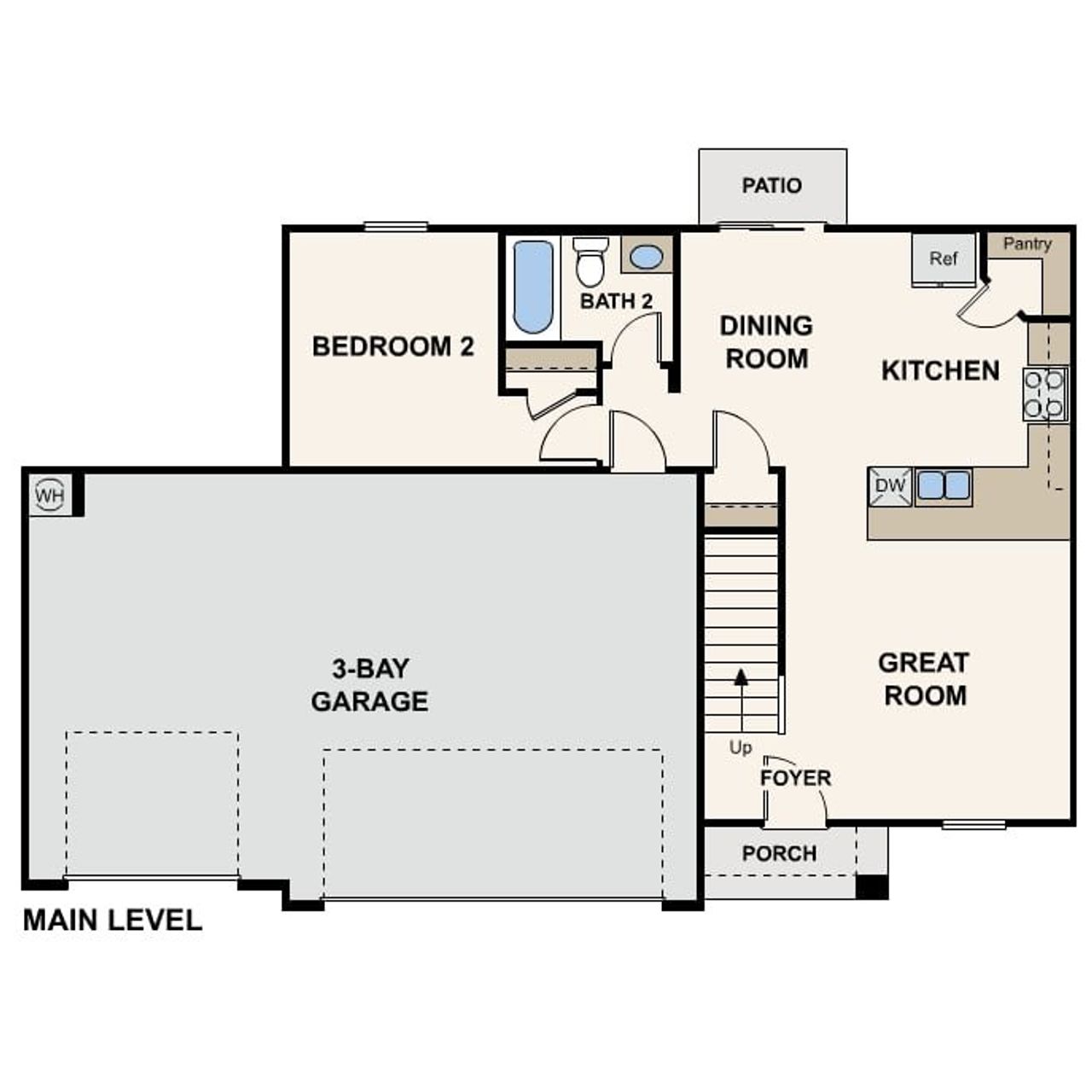 2D floor plan layout of this home in Mesa Vista, Fort Mohave, AZ (Image 2).