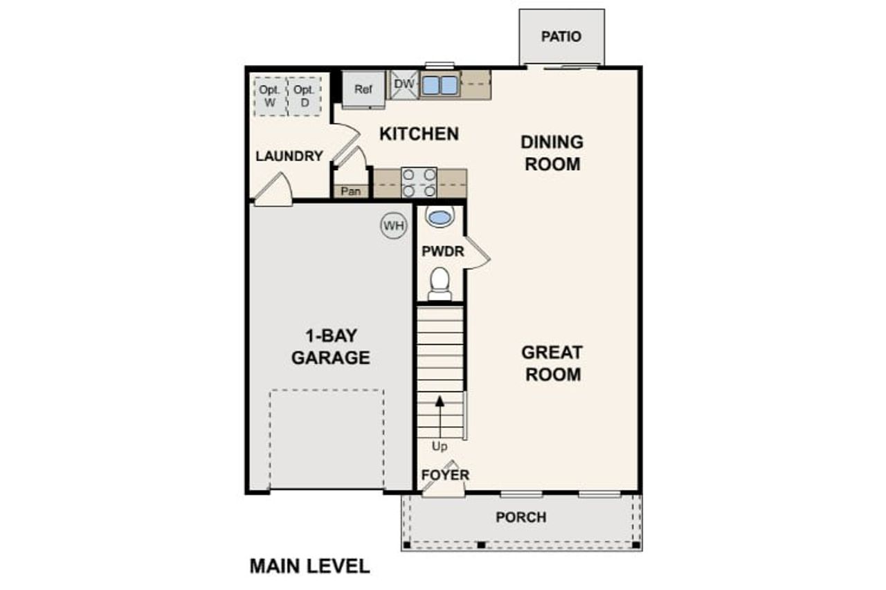 2D floor plan layout for the Ashton by Century Complete in Hudson Village, Cowpens, SC (Image 2).