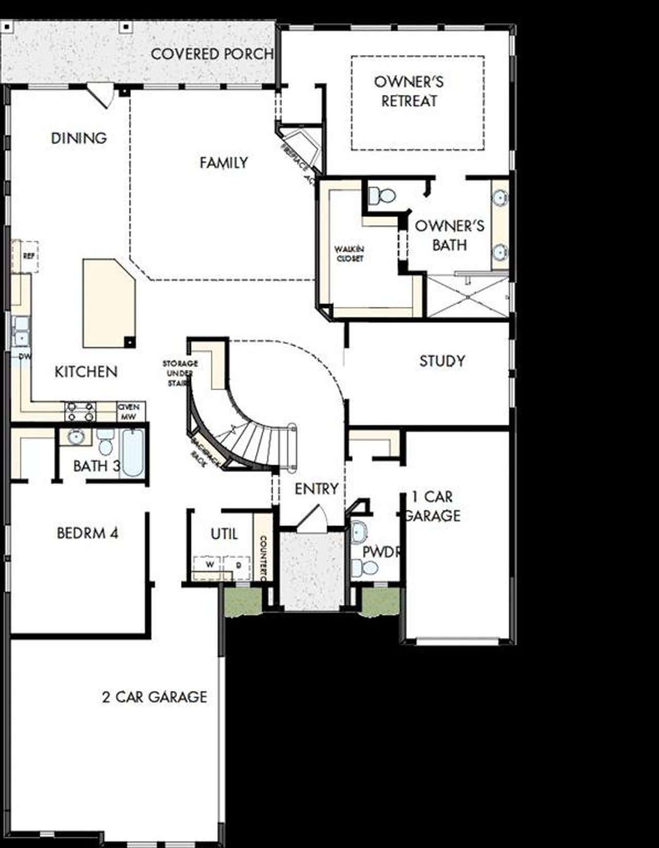 2D floor plan layout of this home in Terraces – Classics, Rockwall, TX (Image 2).