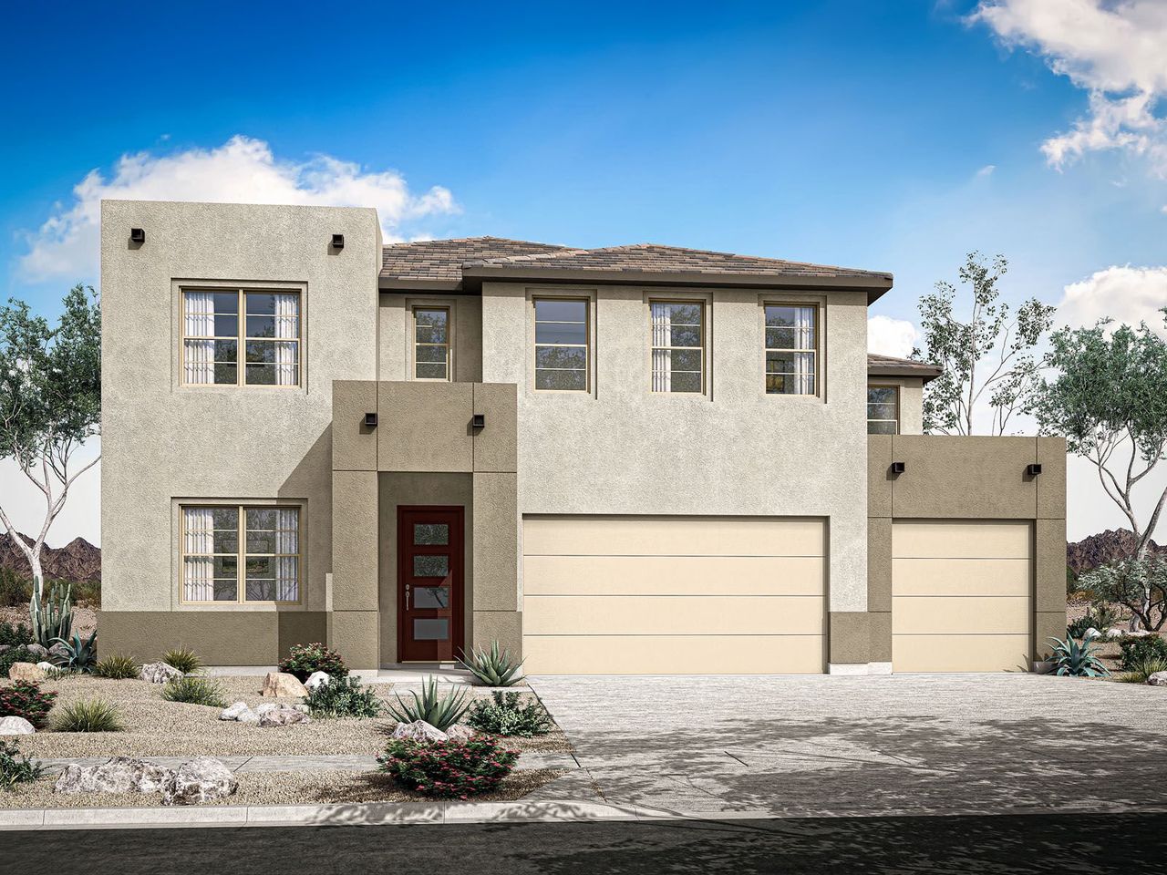 Representative exterior photo of a completed home built from the Jasper by Mattamy Homes in White Tank Vistas, Waddell, AZ (Image 2). Representative exterior photo of a completed home built from the Jasper by Mattamy Homes in White Tank Vistas, Waddell, AZ (Image 2).