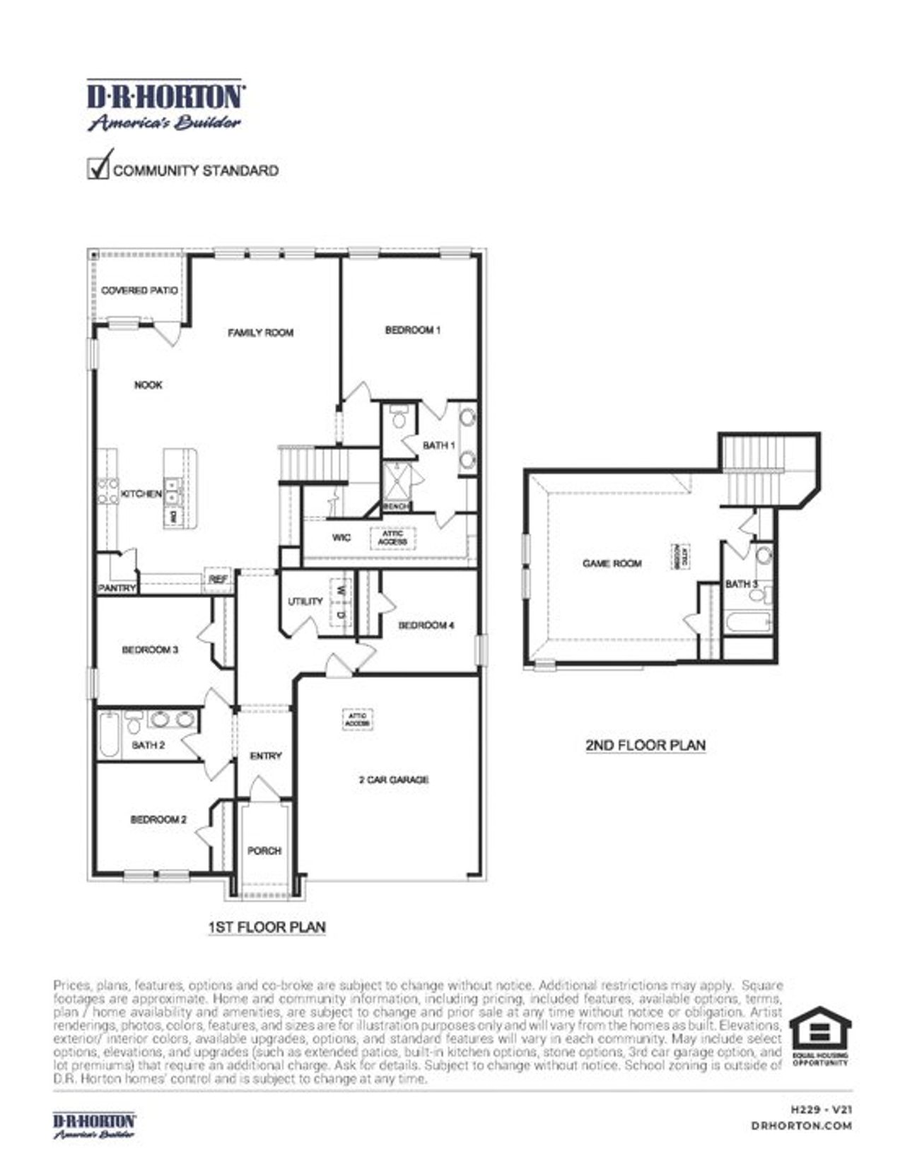 2D floor plan layout of this home in Elevon, Lavon, TX (Image 2).