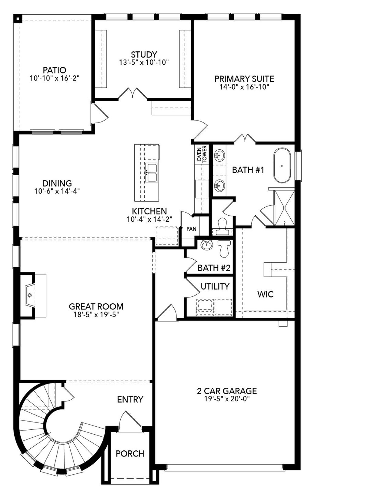 2D floor plan layout of this home in Green Meadows, Celina, TX (Image 2).