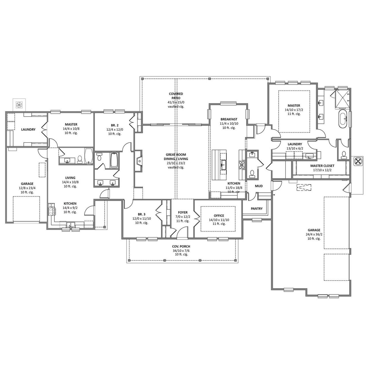 2D floor plan layout for the Truman by Cope Homes in Hidden Valley 2, Princeton, TX (Image 2).