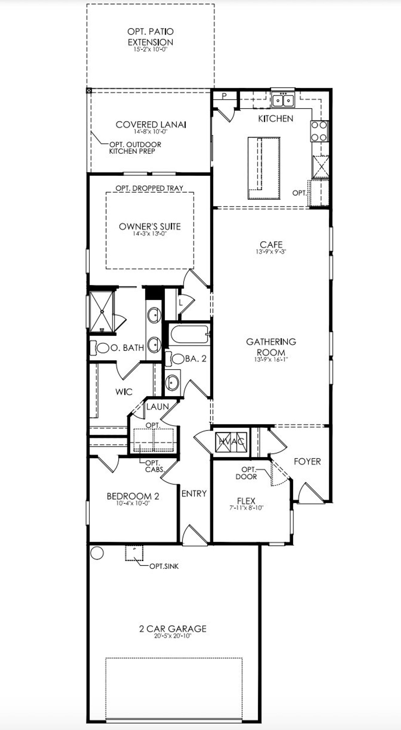 2D floor plan layout of this home in Del Webb BayView, Parrish, FL (Image 2).